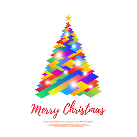 Christmas background decorative with geometric shape, isolated on white background illustration.のイラスト素材