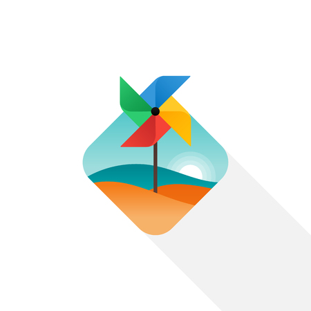 Pinwheel icon flat design isolated on white background, vector illustrationのイラスト素材