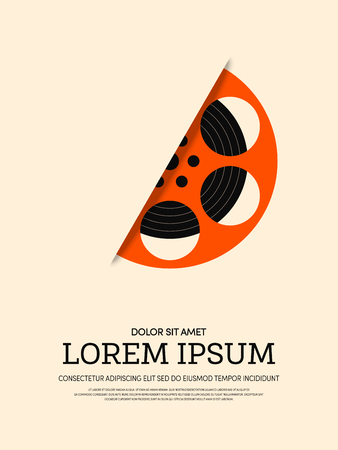 Movie and film modern retro vintage poster background, design element template can be used of backdrop, brochure, leaflet, publication, vector illustration.のイラスト素材