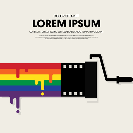 Movie and film modern retro vintage poster background, design element template can be used for backdrop, brochure, leaflet, publication, vector illustrationのイラスト素材