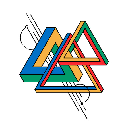 Abstract geometric impossible triangle shape background, vector illustrationのイラスト素材