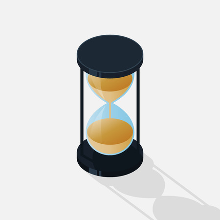 Hourglass isometric projection flat design, vector illustrationのイラスト素材