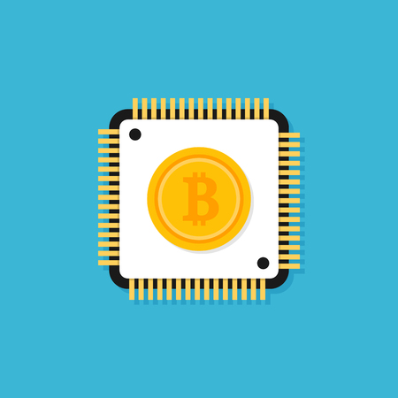 Cryptocurrency and bitcoin digital marketing modern business concept, vector illustration.のイラスト素材