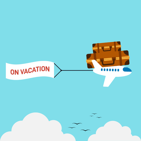 Travel around the world and vacation time flat design, vector illustration.のイラスト素材