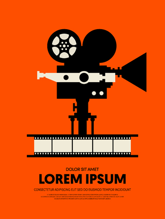 Movie and film abstract modern poster background. Design element template can be used for backdrop, brochure, leaflet, publication, vector illustrationのイラスト素材