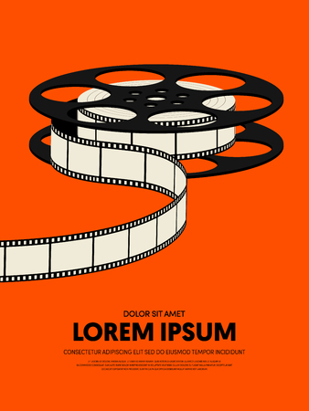 Movie and film abstract modern poster background. Design element template can be used for backdrop, brochure, leaflet, publication, vector illustrationのイラスト素材