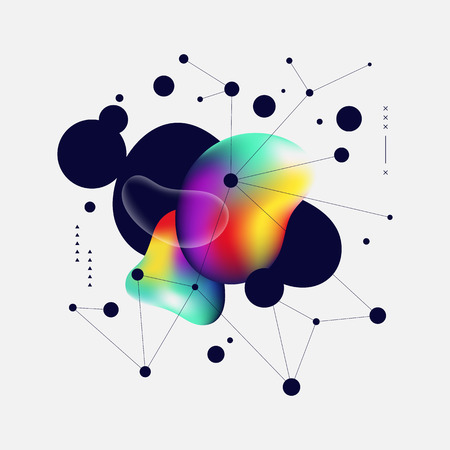 Abstract colorful gradient and geometric line art background illustrationのイラスト素材