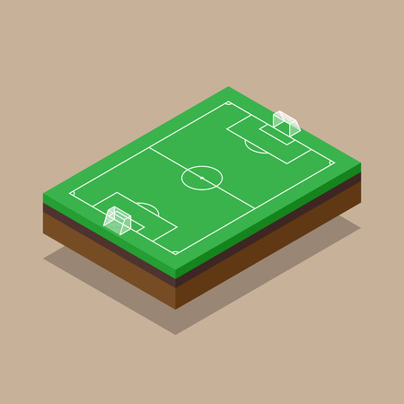 Soccer field isometric flat design, vector illustrationのイラスト素材