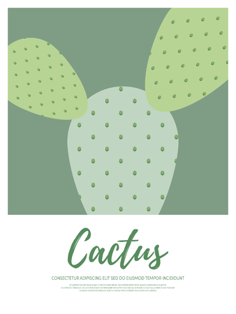 Cactus in a pot ceramic pot. Design element template can be used for poster, background, backdrop, publication, vector illustrationのイラスト素材