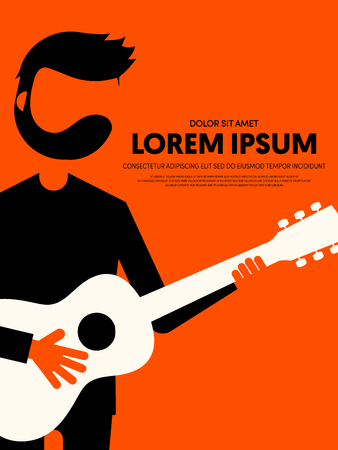 Music modern retro vintage abstract poster background. Design element template can be used for backdrop, brochure, leaflet, publication, vector illustrationのイラスト素材