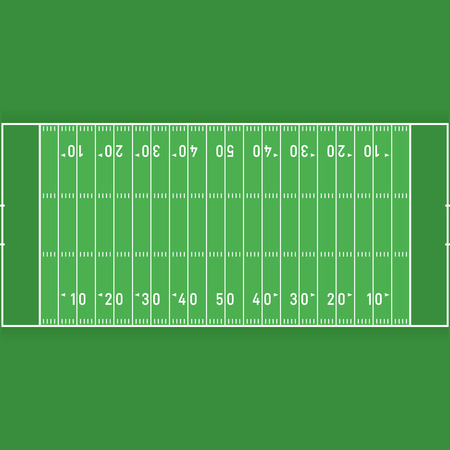 American football field from top view flat design, vector illustrationのイラスト素材