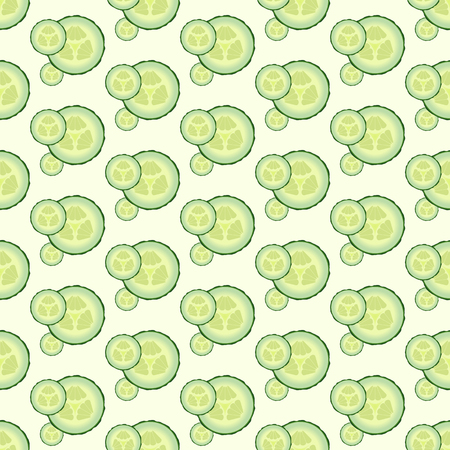 Cucumber seamless pattern flat design, vector illustrationのイラスト素材
