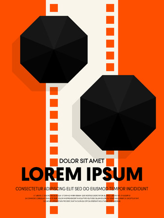 Movie and film modern retro vintage poster background. Design element template can be used for backdrop, brochure, leaflet, publication, vector illustrationのイラスト素材