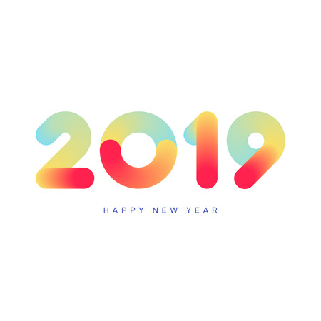 New year 2019 background. Design element template can be used for greeting card, postcard, backdrop, brochure, publication, banner, vector illustrationのイラスト素材