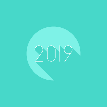 2019 Calendar icon minimal modern flat design style with long shadow, vector illustrationのイラスト素材