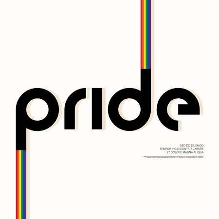 LGBT community poster layout design template background, decorative with abstract art typography, vector illustrationのイラスト素材