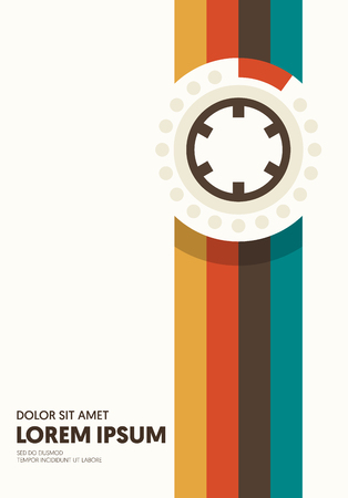 Music poster modern vintage retro style. Graphic design template can be used for background, backdrop, banner, brochure, leaflet, flyer, print, publication, vector illustrationのイラスト素材