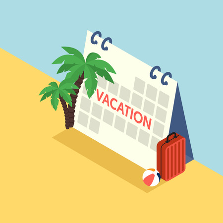 Holiday and vacation travel concept isometric flat design, vector illustrationのイラスト素材