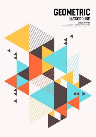 Abstract geometric shape layout poster design template background modern art style. Graphic element can be used for backdrop, publication, brochure, flyer, leaflet, vector illustrationのイラスト素材