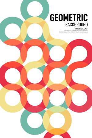 Abstract geometric shape layout poster design template background modern art style. Graphic element can be used for backdrop, publication, brochure, flyer, leaflet, vector illustrationのイラスト素材