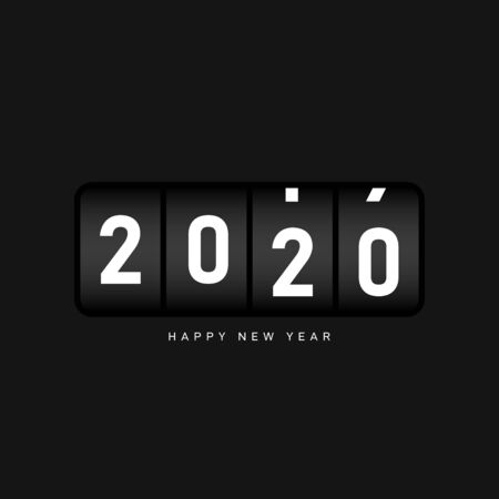 New year 2020 background decorative with odometer number counter. Design element template can be used for greeting card, postcard, backdrop, brochure, publication, banner, vector illustrationのイラスト素材