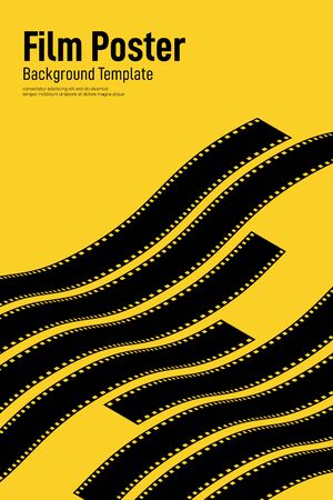 Movie and film poster design template background vintage retro style. Graphic design element template can be used for backdrop, brochure, leaflet, flyer, print, publication, vector illustrationのイラスト素材