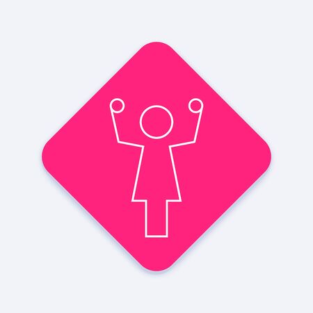 Women empowerment concept icon modern minimal line symbol, vector illustrationのイラスト素材
