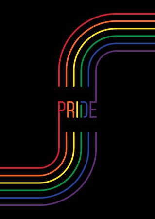 LGBTQ community pride month poster design template with rainbow stripe line. Design element can be used for backdrop, banner, brochure, postcard, print, publication, vector illustrationのイラスト素材