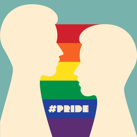 LGBTQ community pride month poster design template background with rainbow flag. Design element can be used for backdrop, banner, brochure, postcard, print, publication, vector illustrationのイラスト素材