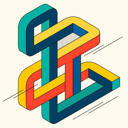 Isometric geometric shape abstract background modern art style. Design element template can be used for poster, backdrop, publication, brochure, flyer, leaflet, vector illustrationのイラスト素材