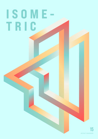 Isometric geometric shape abstract background modern art style. Design element template can be used for poster, backdrop, publication, brochure, flyer, leaflet, vector illustrationのイラスト素材