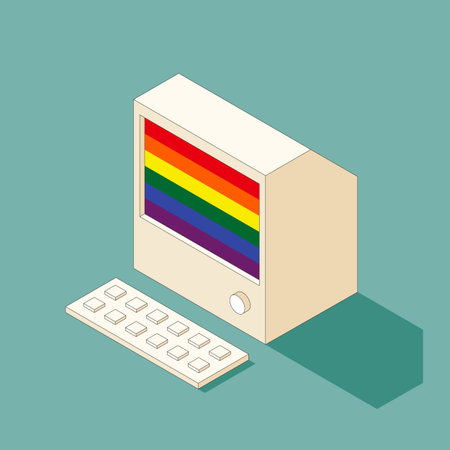 LGBTQ community pride month poster design template with rainbow stripe line. Design element can be...