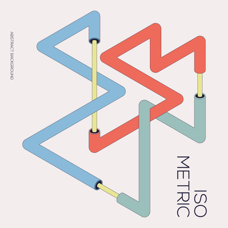Isometric geometric shape abstract background modern art style. Design element template can be used...