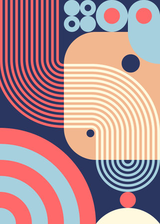 Abstract geometric shape modern art style design template background. Design element can be used for wallpaper, backdrop, print, magazine cover; annual report, vector illustrationのイラスト素材