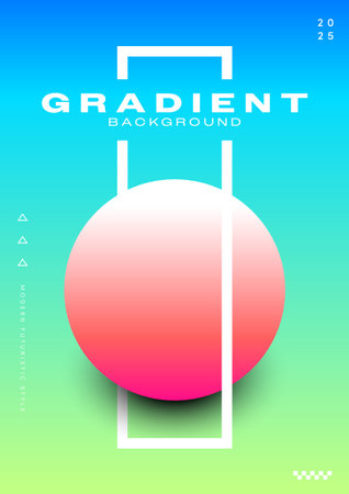 Abstract colorful gradient circle background with thick line border modern futuristic art style. Design element can be used for backdrop, wallpaper, print, magazine, book cover, vector illustrationのイラスト素材