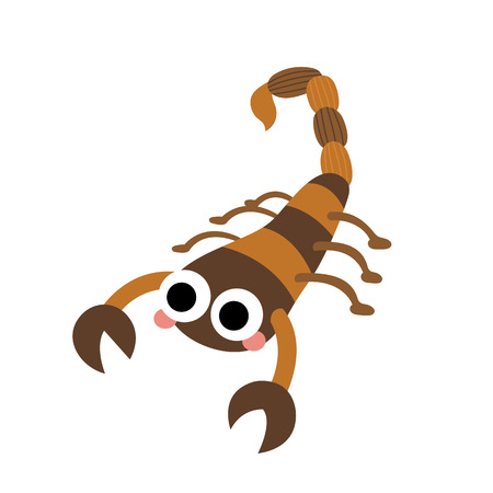 Scorpion animal cartoon character. Isolated on white background. illustration.のイラスト素材