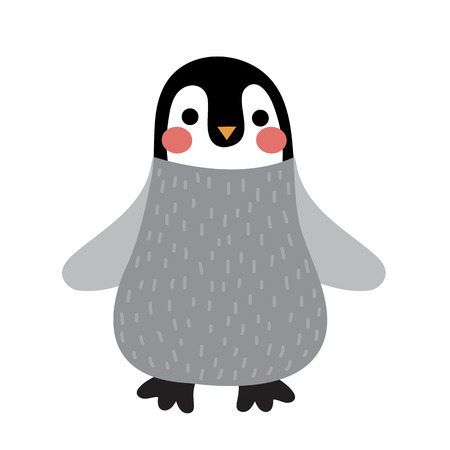 Penguin animal cartoon character. Isolated on white background. illustration.のイラスト素材