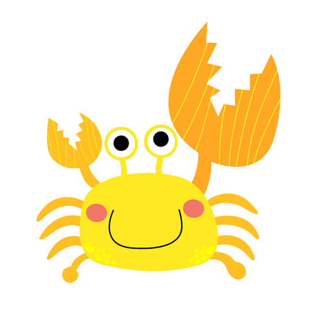 Fiddler Crab animal cartoon character. Isolated on white background. illustration.のイラスト素材