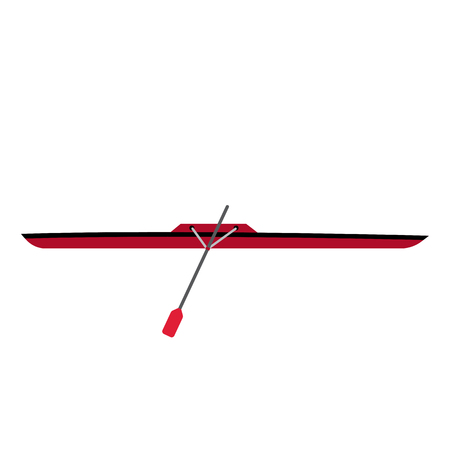 Single Scull transportation cartoon character side view isolated on white background vector illustration.のイラスト素材