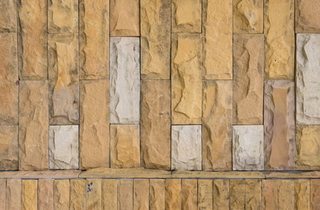 Yellow brown stone brick texture background