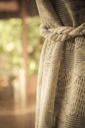 Curtain near the window with vintage styleの写真素材