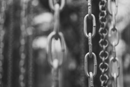 Old chain with blur backgroundの写真素材