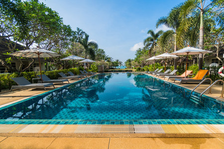 Beautiful luxury swimming pool in hotel resort
