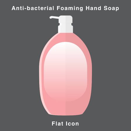 Anti-bacterial Foaming Hand Soap. Hand sanitizer. Alcohol-based hand rub. Rubbing alcohol. soap dispenser. Protection from germs such as coronavirus (Covid-19) icon designのイラスト素材
