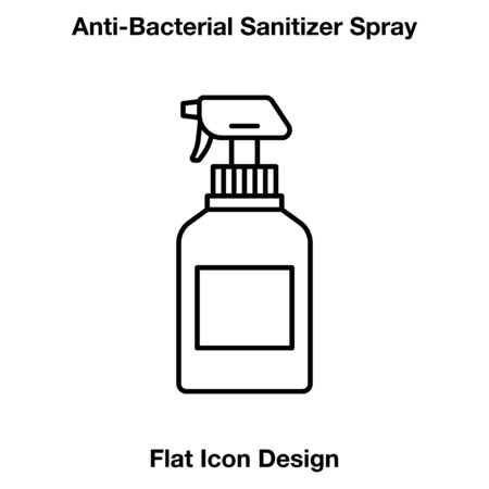 Anti-Bacterial Sanitizer Spray, Hand Sanitizer Dispenser, infection control concept. Sanitizer to prevent colds, virus, Coronavirus, flu. Spray bottle. Flat icon designのイラスト素材