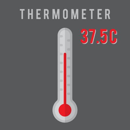 thermometer flat icon design. vector illustration.のイラスト素材