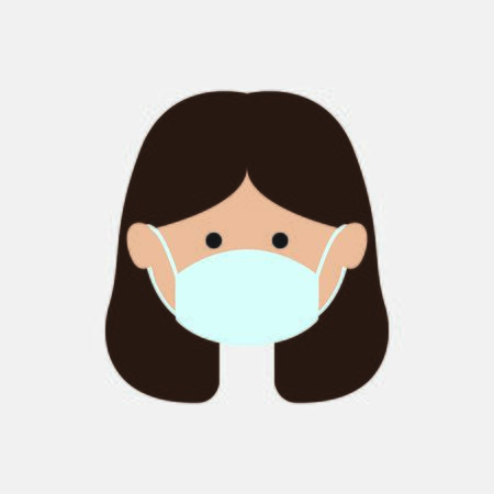 medical face mask protection. wear mask protection. flat icon designのイラスト素材