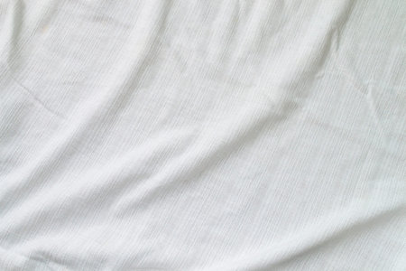 White linen fabric texture Creased  or background.