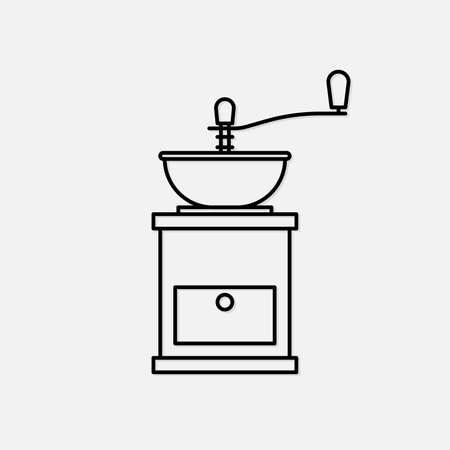 coffee grinder Illustration on a white background. filled flat sign for mobile concept and web design. Coffee mill solid icon. Symbol, illustration. Pixel perfect vector graphicsのイラスト素材