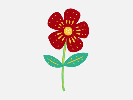 Hand drawn doodle flower shape. Contemporary modern trendy Vector illustrations. Every background is isolated. Pastel colors.のイラスト素材